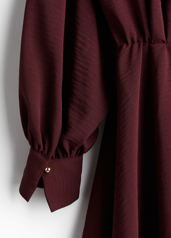 Вишнева кежуал сукня кльош H&M однотонна