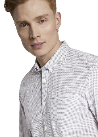 Белая кэжуал рубашка в горошек Tom Tailor