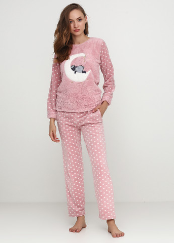 Розово-коричневая всесезон пижама (свитшот, брюки) Bahar