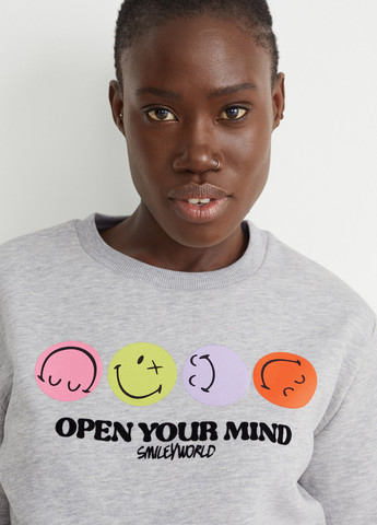 Серый свитшот C&A меланж без декора (322986948)