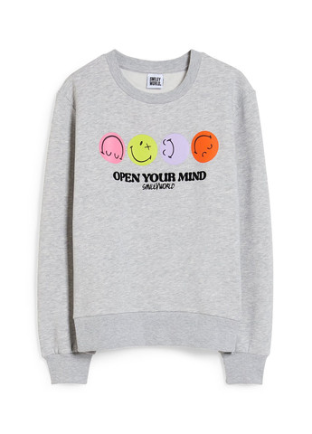 Серый свитшот C&A меланж без декора (322986948)