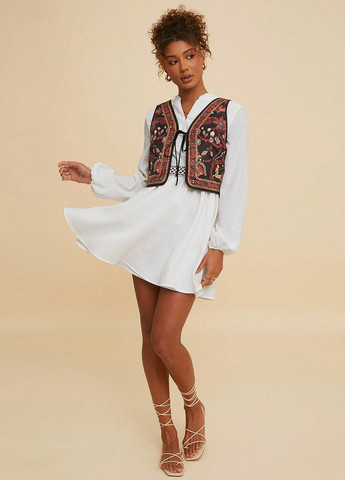 Білий святковий, кежуал сукня кльош SHEIN однотонна