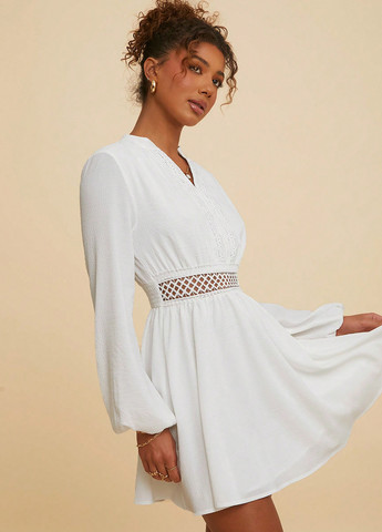 Білий святковий, кежуал сукня кльош SHEIN однотонна