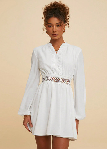 Білий святковий, кежуал сукня кльош SHEIN однотонна