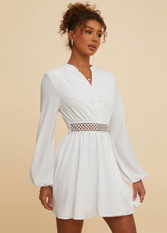 Білий святковий, кежуал сукня кльош SHEIN однотонна