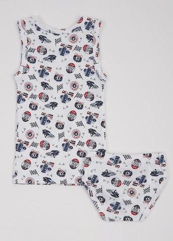 Білий демісезонний комплект (майка, труси) Фламинго