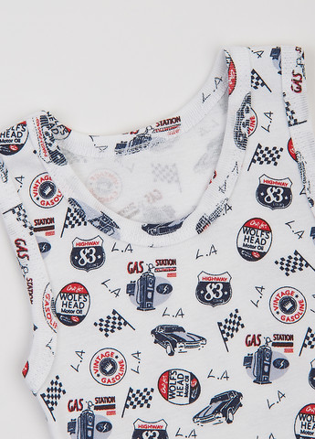 Білий демісезонний комплект (майка, труси) Фламинго