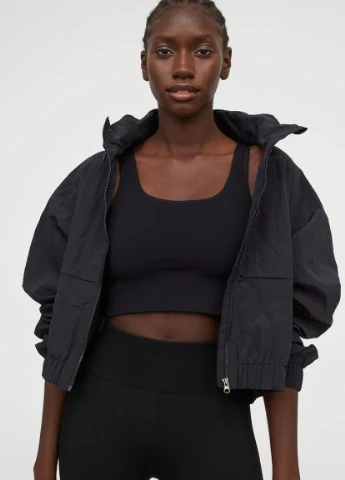Чёрный спортивный топ H&M