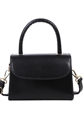 Женская классическая маленькая мини сумочка кросс-боди на ремешке через плечо черная NoName (251204204)