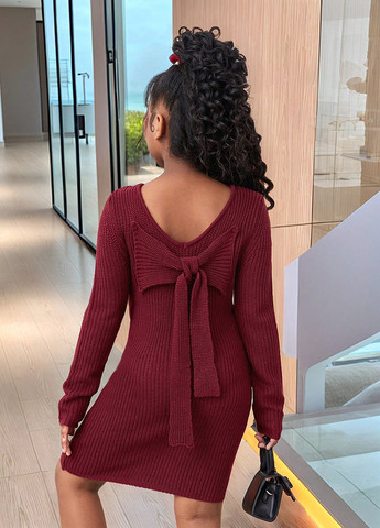 Бордовое платье SHEIN (331624084)