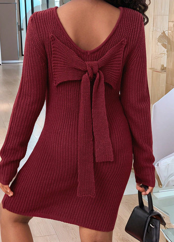 Бордовое платье SHEIN (331624084)