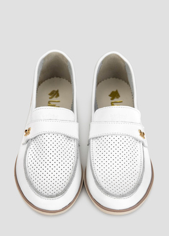 Белые мокасины Libero с бантом, с перфорацией
