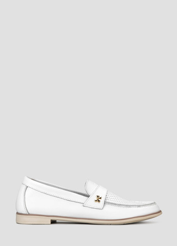 Белые мокасины Libero с бантом, с перфорацией