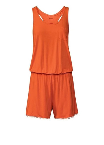 Комбинезон Esmara комбинезон-шорты однотонный оранжевый кэжуал вискоза