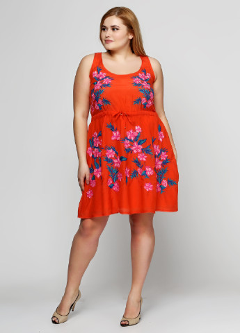 Оранжевое кэжуал платье Juicy Couture с цветочным принтом