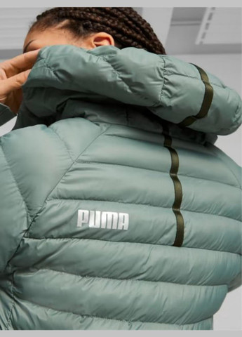 Серо-зеленая демисезонная куртка 84940644 Puma Packlite Primaloft Long Hooded Jacket