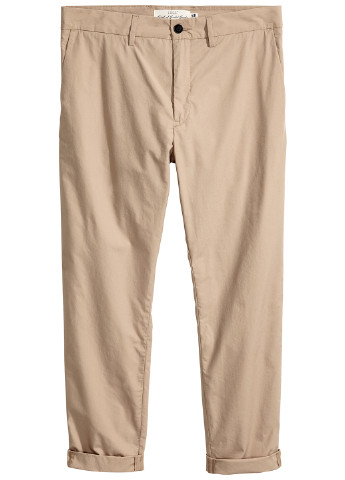 Бежевые кэжуал демисезонные зауженные брюки H&M
