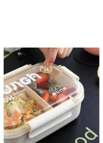 Ланч бокс для еды из эко пластика Delicious 1100 мл, бежевый No Brand (252825167)