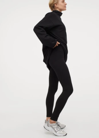 Черные летние леггинсы из хлопка H&M