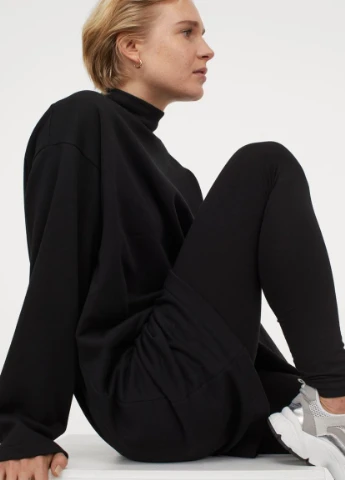 Черные летние леггинсы из хлопка H&M