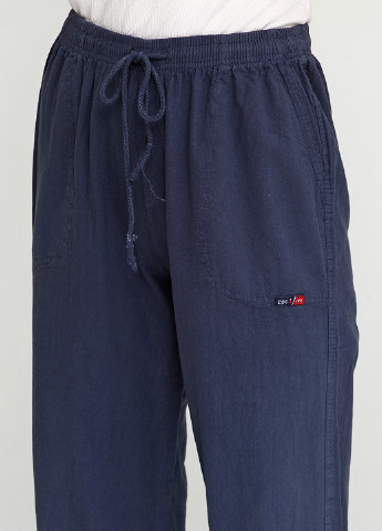 Темно-синие кэжуал летние прямые брюки Essa