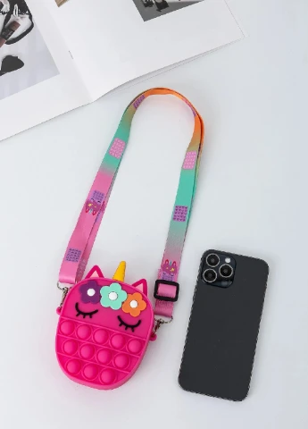 Іграшка сумка гаманець крос-боді антистрес тикалка Pop It Simple Dimple силіконова 14х4х12 см (473574-Prob) Unbranded (255302468)