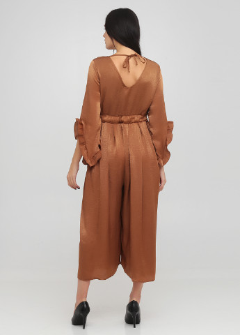 Коібінезон PDK комбінезон-брюки однотонний світло-коричневий кежуал поліестер