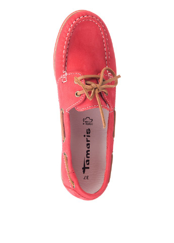 Красные мокасины Tamaris со шнуровкой