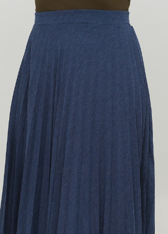 Темно-синяя кэжуал однотонная юбка Stradivarius плиссе