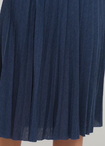 Темно-синяя кэжуал однотонная юбка Stradivarius плиссе