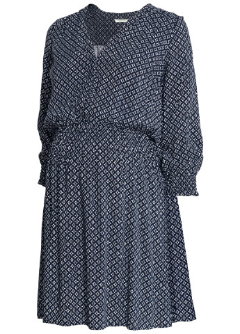 Темно-синя кежуал сукня кльош H&M з геометричним візерунком