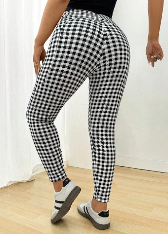 Черно-белые демисезонные леггинсы SHEIN