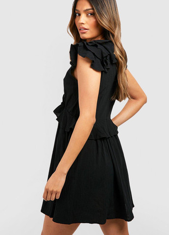 Чорна кежуал сукня в стилі армпір Boohoo однотонна