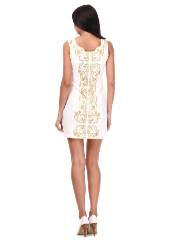 Белое кэжуал платье футляр One She с абстрактным узором