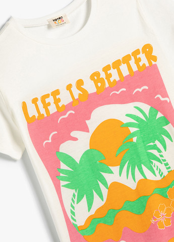 Белая летняя футболка KOTON