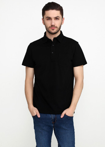 Черная мужская футболка поло Ralph Lauren однотонная