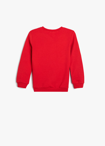 KOTON свитшот рисунок красный кэжуал хлопок