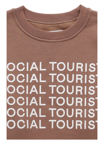 Темно-бежевий світшот Hollister напис без декору (340310826)