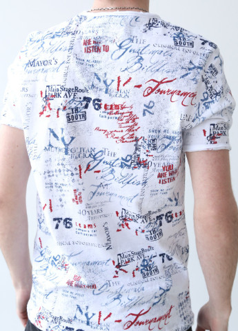 Біла футболка чоловіча біла з написами Jean Piere