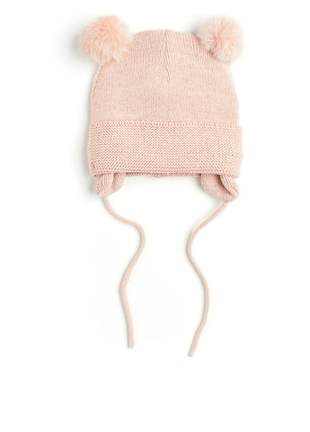 Шапка H&M шапка ушанка однотонная розовая кэжуал хлопок