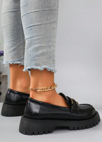 SHEIN Туфли лоферы черный з искусственная кожа, китай — демисезон (346396675)