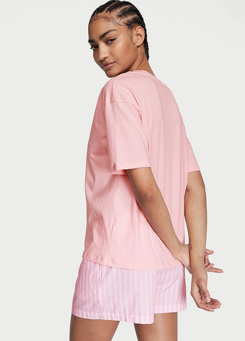 Розовая всесезон пижама (футболка, шорты) футболка + шорты Victoria's Secret