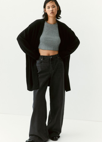 Черный зимний кардиган H&M