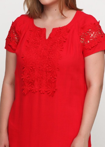 Красное кэжуал платье а-силуэт Ruta-S фактурное