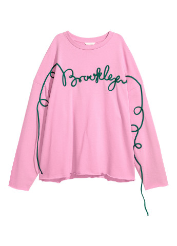 Свитшот H&M - крой надпись розовый кэжуал - (96657933)