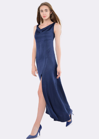 Темно-синее коктейльное платье Cat Orange однотонное