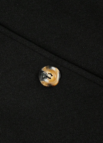 Чорне Кежуал напівпальто двобортне SHEIN однотонне