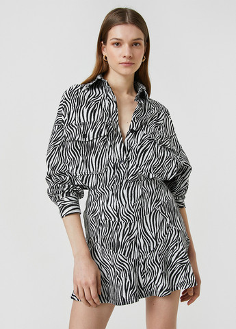 Черно-белая кэжуал рубашка зебра KOTON