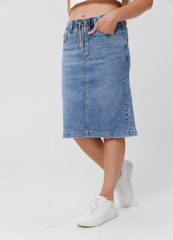 Голубая джинсовая однотонная юбка Icon