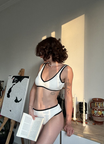 Молочний демісезонний комплект (бюстгальтер, трусики) Kari Shop Atelier